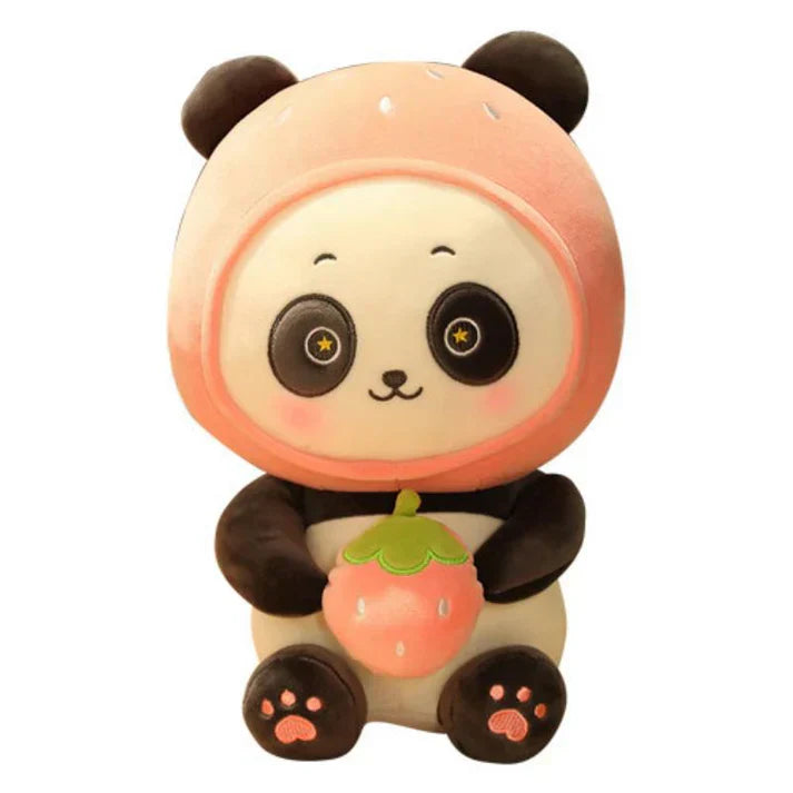 Pink fruit panda plush doll